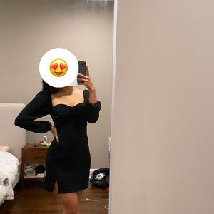 Abercrombie & Fitch Black Long-Sleeve Mini Dress, Size Small